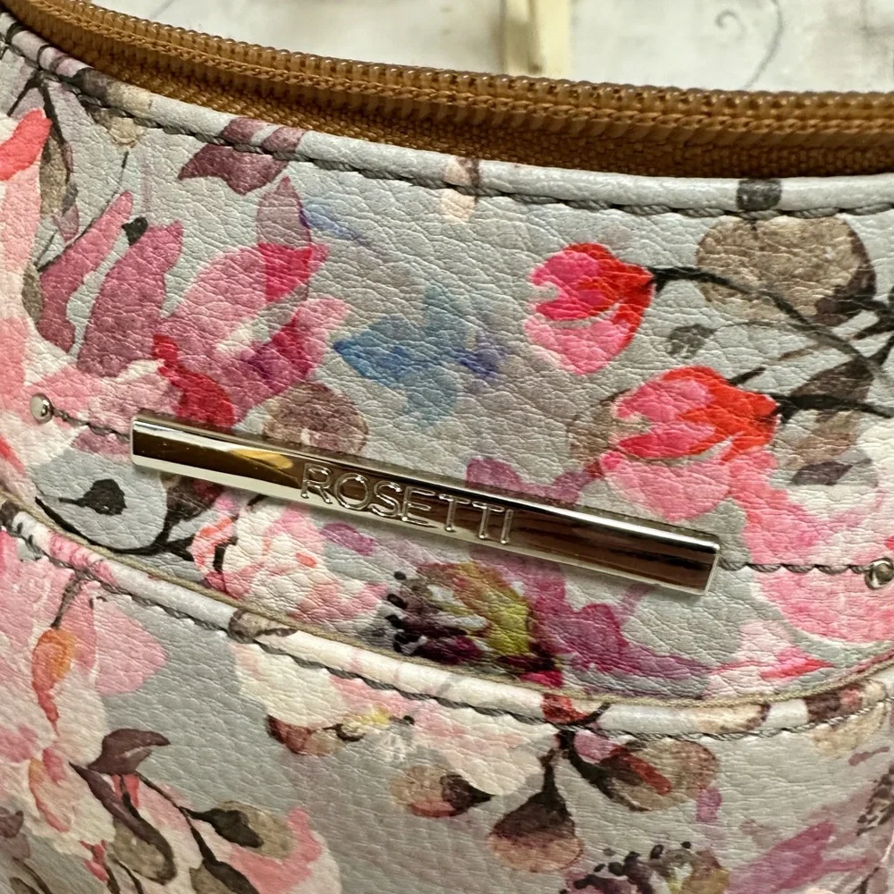 Rosetti Pink and Brown Floral Hobo Bag - Picture 3 of 7